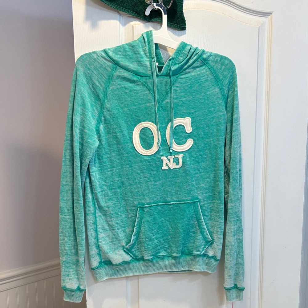 NWT Teal Hooded Ocean City Top.